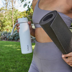 B.BOX Nerezová termolahev s brčkem 690 ml - white out