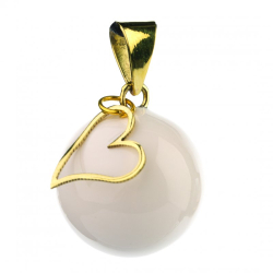 Bola těhotenská rolnička ESSENTIALS White with heart charm