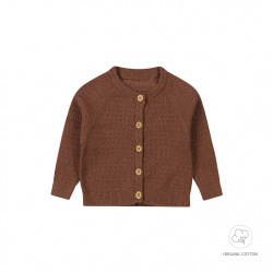 Dětský celopropínací svetr Dirkje BIO bavlna hnědý