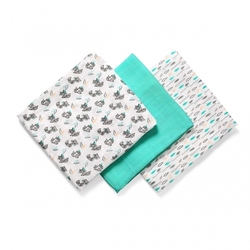 BabyOno Bambusové dětské plenky 3 ks - zelená