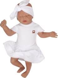 Sukničkobody  s krajkou + čelenka - bílá vel.56