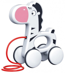 Edukační hračka, tahací Maxi Zebra, - bílá