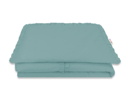 Povlečení do postýlky s volánkem pudrově tmavá mátová