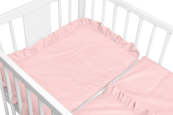 Povlečení do postýlky s volánkem pudrově růžové