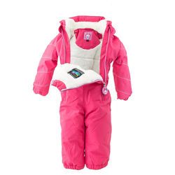 Overal zimní s kožíškem Pidilidi růžový zajíc