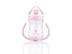 KikkaBoo Hrnek se silikonovým brčkem 300ml 12m+ Pink