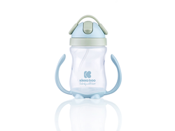 KikkaBoo Hrnek se silikonovým brčkem 300ml 12m+ Blue