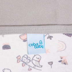 CEBA BABY Deka dětská 90x100 světle šedá + Ptačí svět