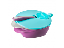 Tommee Tippee Misky pro snadné nabírání Explora 2 ks, s víčkem a lžičkou