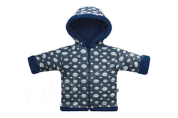 Kabátek s kapucí dvouvrstvý na zip Bubliny modrá