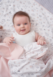 CEBA BABY Deka dětská 90x100 Candy pink + Bird World