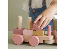 Little Dutch Vláček dřevěný Pink Flowers