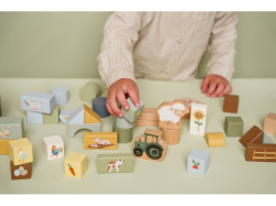 Little Dutch Kostky dřevěné 50 ks v tubě Farma