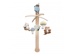 Little Dutch Hudební kolotoč dřevěný Forest Friends Krásný dřevěný kolotoč z kolekce hraček Little Dutch Forest Friends hraje po natažení ukolébavku pro uklidnění vašeho miminka před spaním. Pozornost dítěte upoutá pět otáčejících se hraček v podobě zvířát