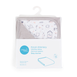 CEBA BABY Deka dětská 90x100 světle šedá + Ptačí svět