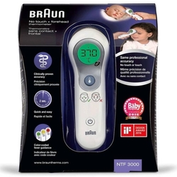 BRAUN NTF 3000 čelový bezdotykový teploměr s 2 způsoby měření