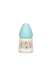 SUAVINEX  LÁHEV Kulatá savička SILIKON 150 ml - MODRÝ PÁV