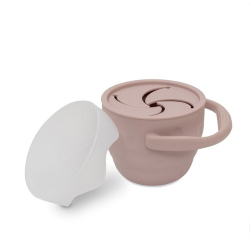 Skládací silikonový HRNEK na svačinku - růžový