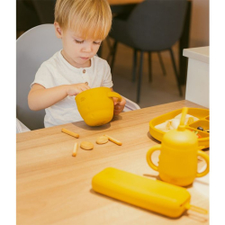 Skládací silikonový HRNEK na svačinku - okrový