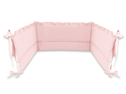 Mantinel s volánkem do postýlky 120 x 60 cm, 180cm Royal - růžový
