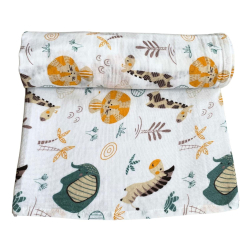 osuška/zavinovací plena prem 120x120 cm potisk africká zvířátka