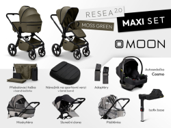 MOON Resea 2.0 Maxi set - MOSS + dárek kočárek Zoe