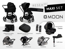 MOON Resea 2.0 Maxi set - ONYX + dárek kočárek Zoe