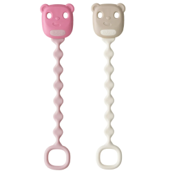 b.box silikonový klip na dudlík, 2 ks - blush/vanilla
