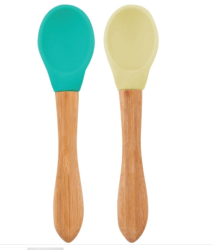 Lžička s bambusovou rukojetí 2 ks - Aqua Green / Mellow Yellow