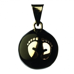 Těhotenská rolnička ESSENTIALS Black with silver feet