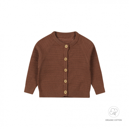 Dětský celopropínací svetr Dirkje BIO bavlna hnědý