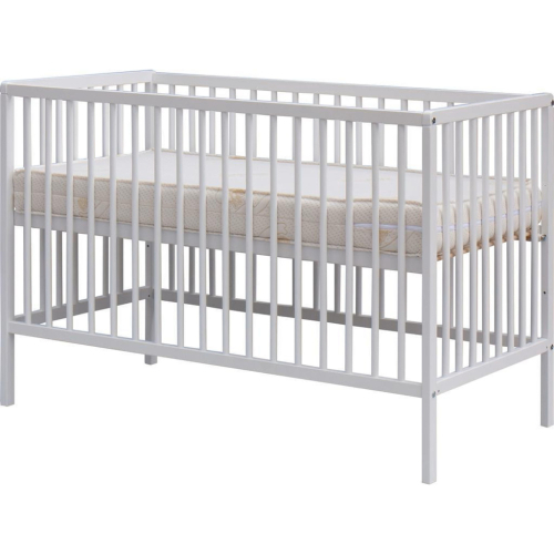 Dětská postýlka Glera (buk) - bílá 120 x 60 cm